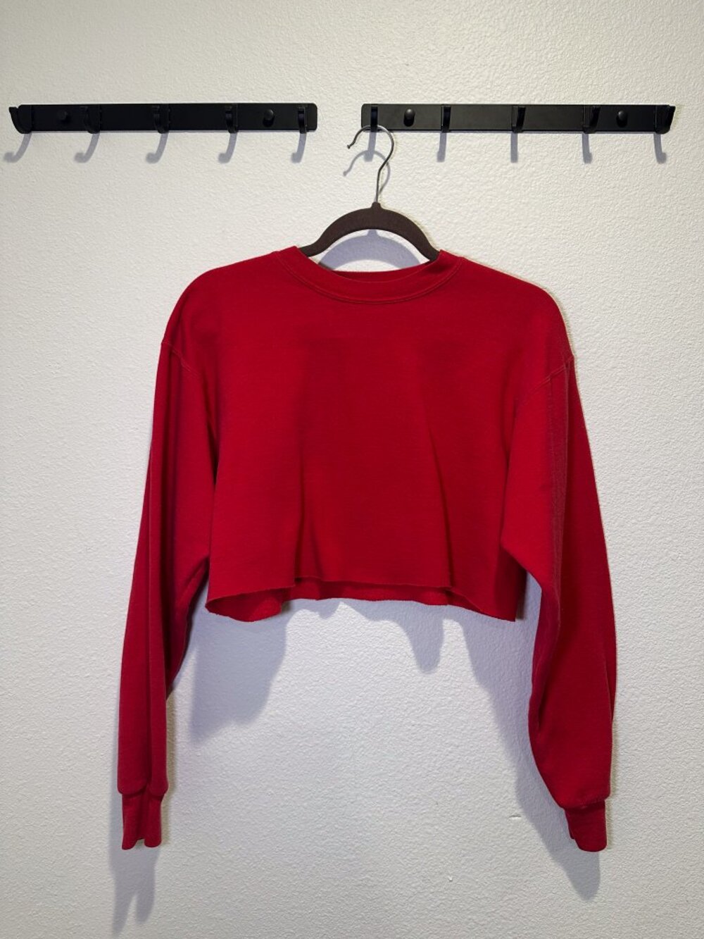 Hanes Red Super Cropped Comfort Blend Crewneck Sweater Outerwear S